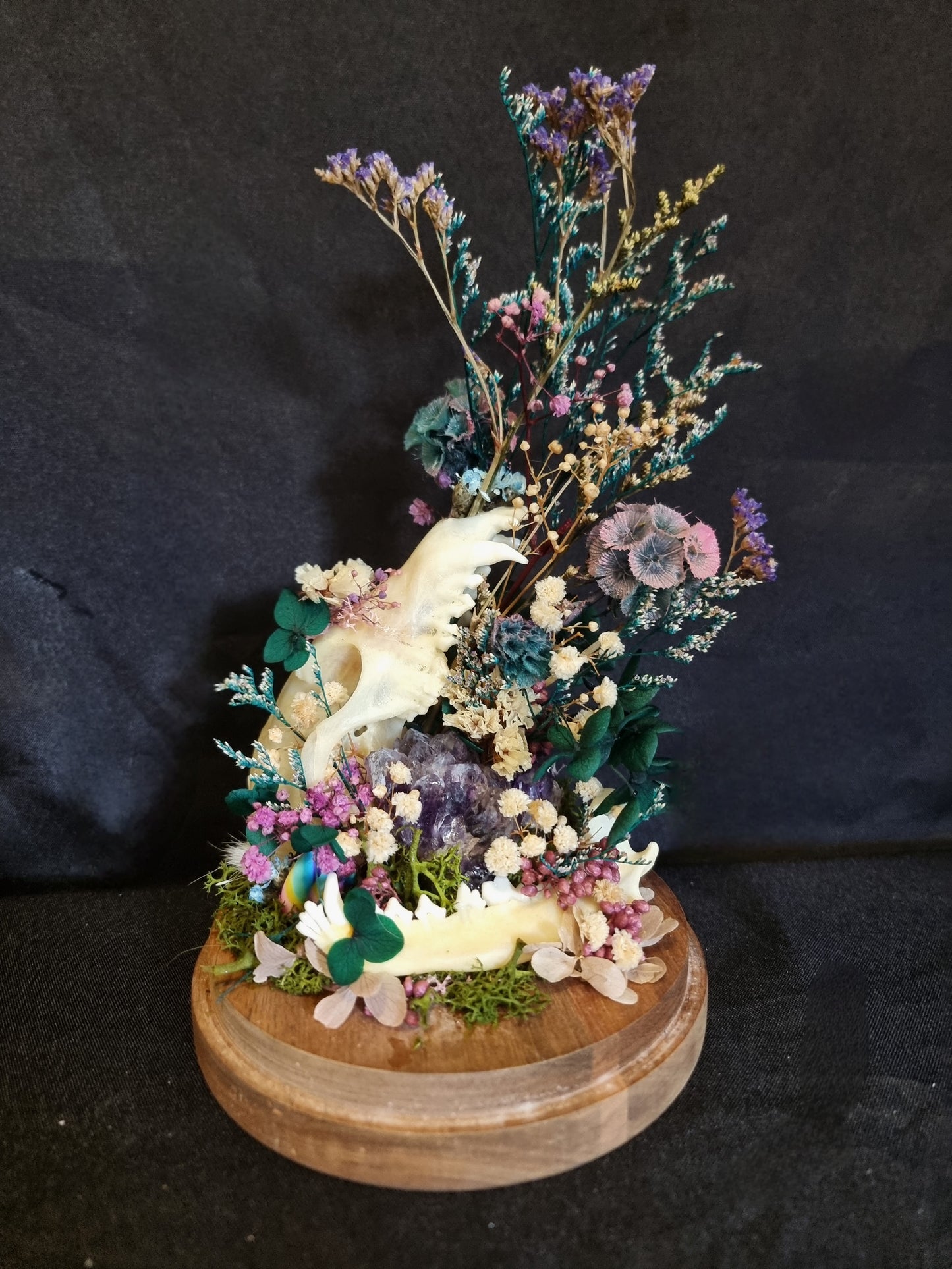 Unicorns Vomit - Fox skull amethyst dome